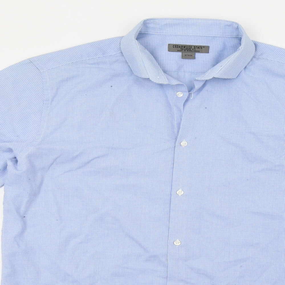 Primark Mens Blue Check   Button-Up Size 16