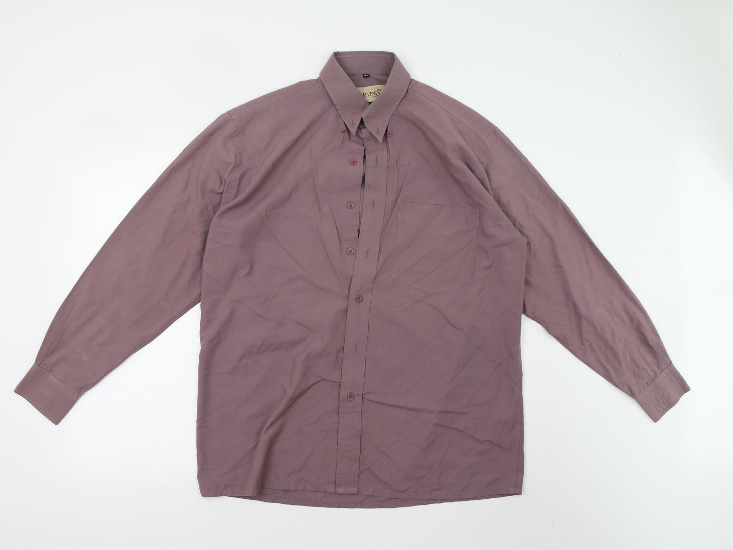 Mens UK Size 40 Martino Purple  Button-Up Long Sleeve Casual Shirt