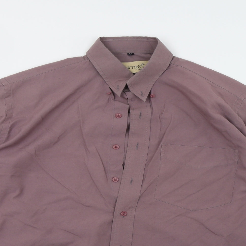 Mens UK Size 40 Martino Purple  Button-Up Long Sleeve Casual Shirt