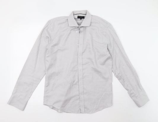 Taylor & Wright Mens Grey    Button-Up Size 15.5