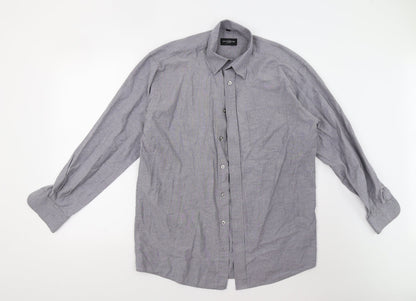 Russell Collection Mens Grey    Button-Up Size 15.5