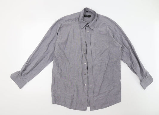 Russell Collection Mens Grey    Button-Up Size 15.5