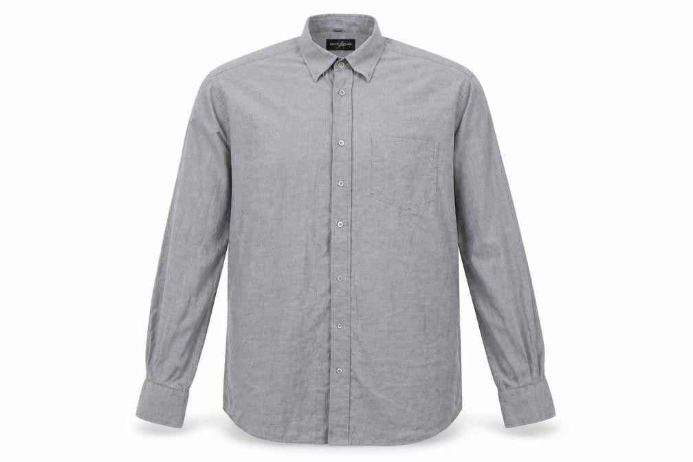 Russell Collection Mens Grey    Button-Up Size 15.5