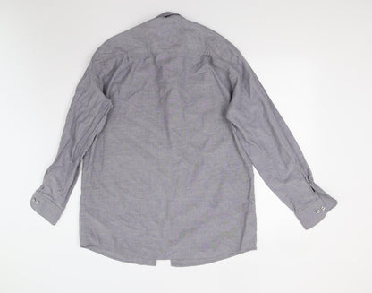 Russell Collection Mens Grey    Button-Up Size 15.5