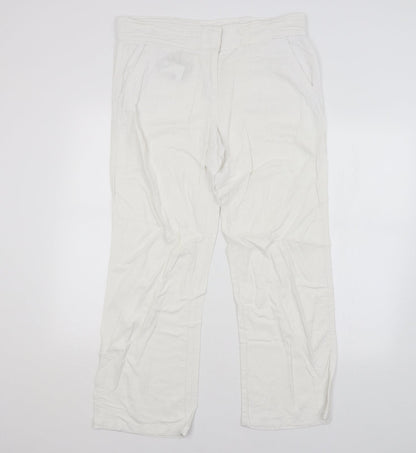 Parallel Womens White   Trousers  Size 14 L26 in