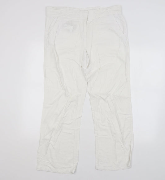 Parallel Womens White   Trousers  Size 14 L26 in