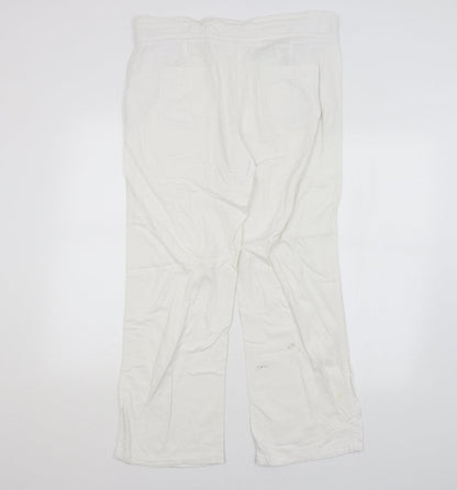 Parallel Womens White   Trousers  Size 14 L26 in