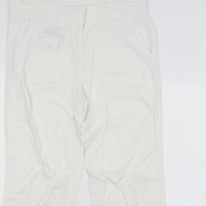 Parallel Womens White   Trousers  Size 14 L26 in