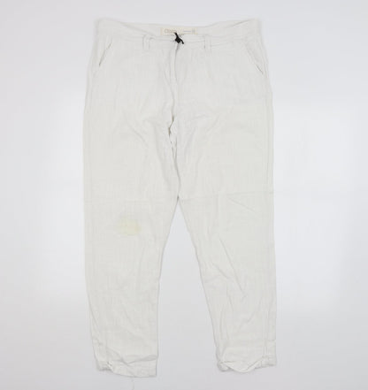 Womens UK Size 14 NEXT Regular Fit Chino White Trousers