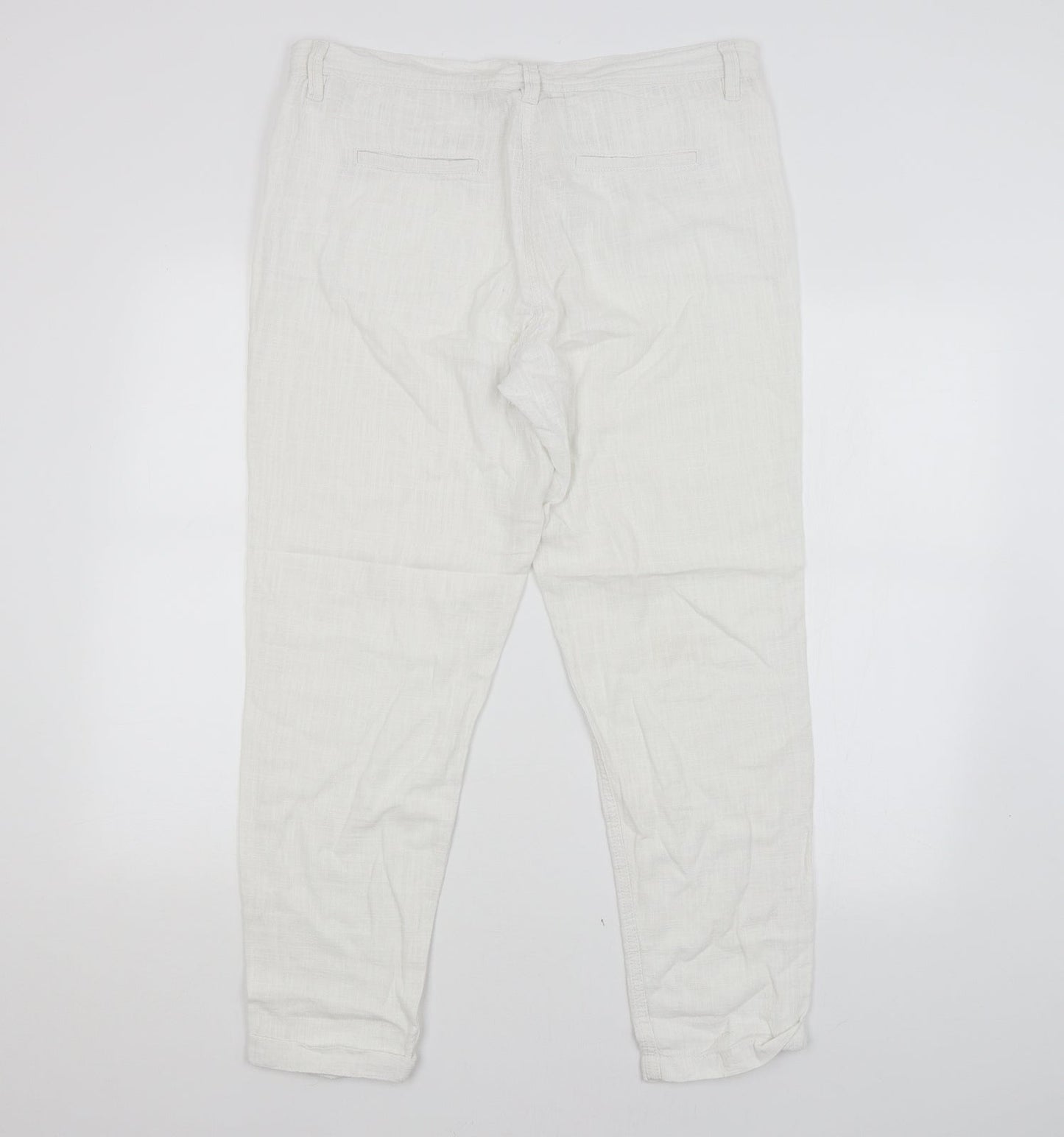Womens UK Size 14 NEXT Regular Fit Chino White Trousers