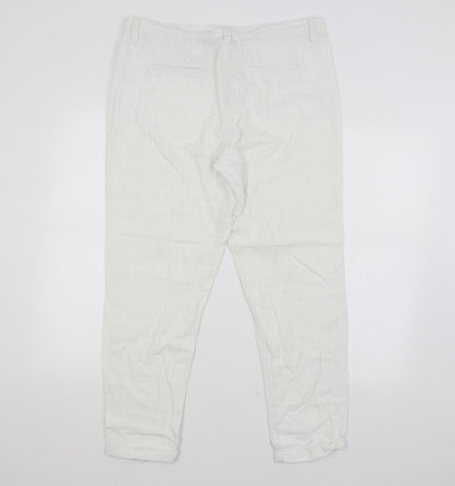 Womens UK Size 14 NEXT Regular Fit Chino White Trousers