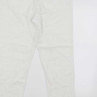 Womens UK Size 14 NEXT Regular Fit Chino White Trousers