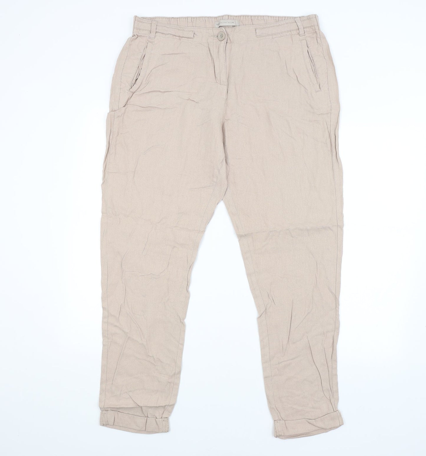 Womens UK Size 16 M&S Regular Fit  Brown Trousers