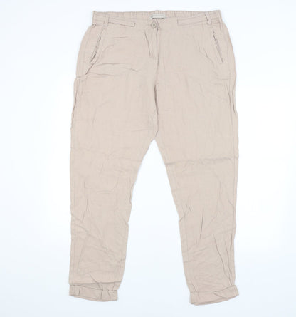 Womens UK Size 16 M&S Regular Fit  Brown Trousers