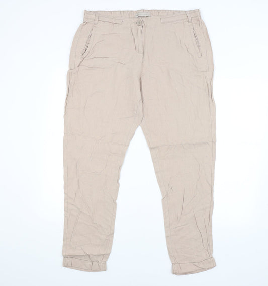 Womens UK Size 16 M&S Regular Fit  Brown Trousers