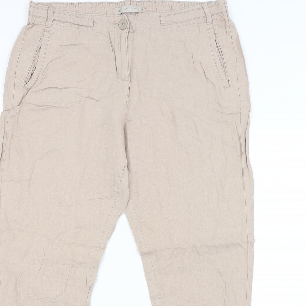 Womens UK Size 16 M&S Regular Fit  Brown Trousers