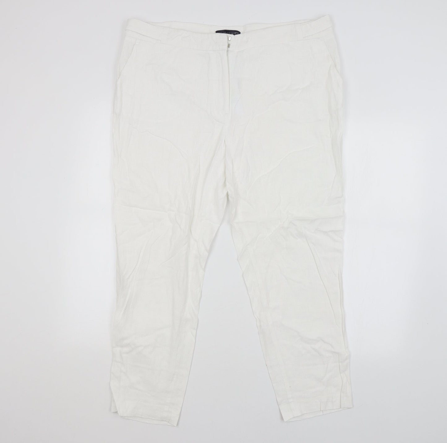 Womens UK Size 18 M&S Regular Fit  White Trousers