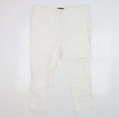 Womens UK Size 18 M&S Regular Fit  White Trousers