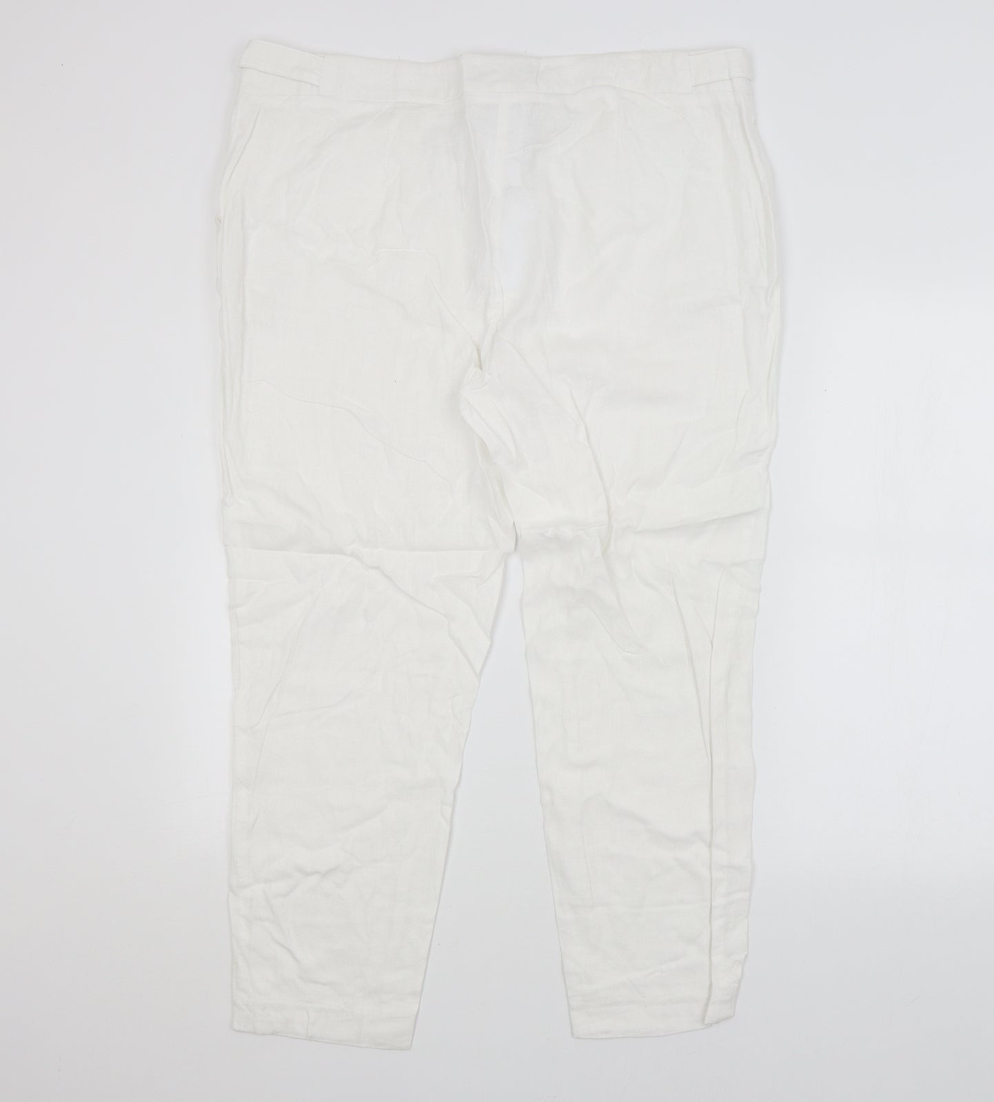 Womens UK Size 18 M&S Regular Fit  White Trousers
