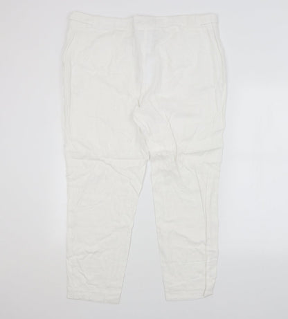 Womens UK Size 18 M&S Regular Fit  White Trousers