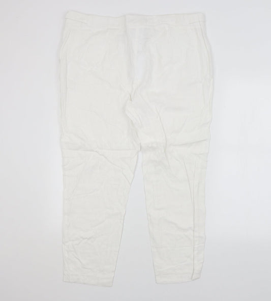 Womens UK Size 18 M&S Regular Fit  White Trousers