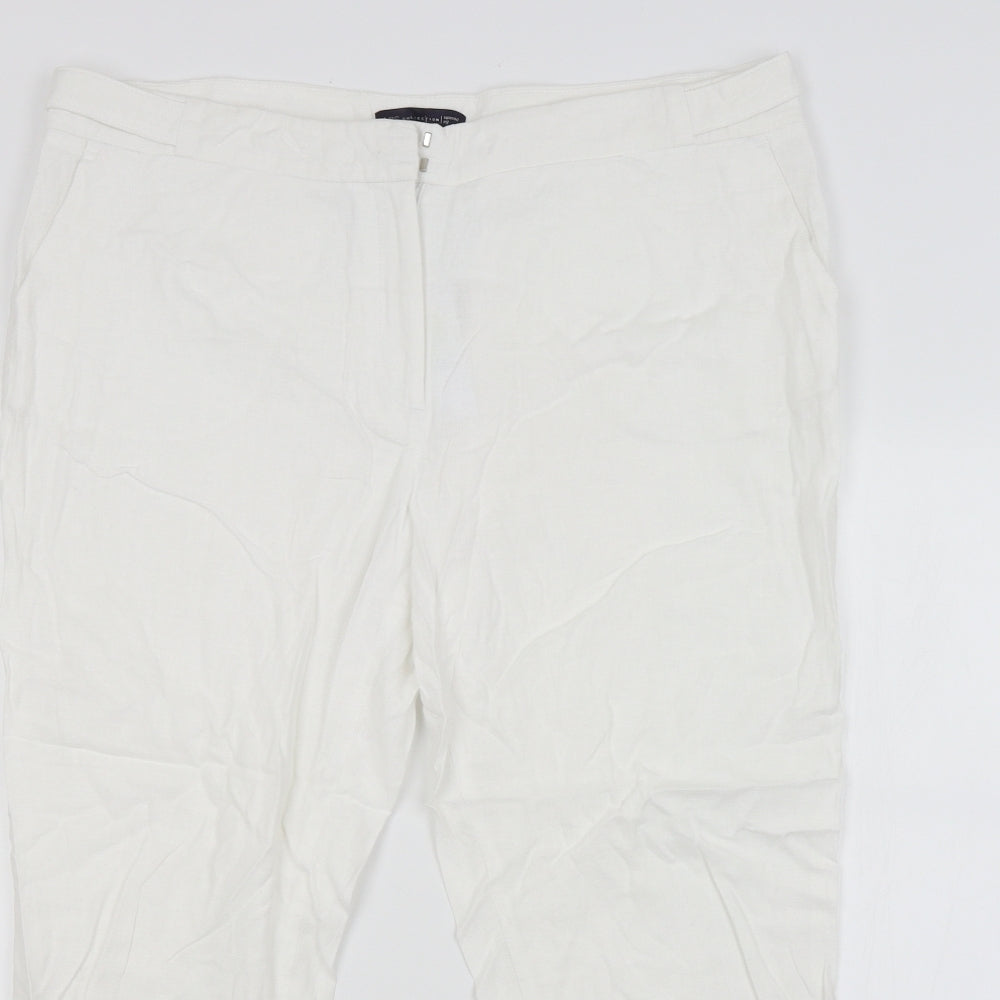 Womens UK Size 18 M&S Regular Fit  White Trousers
