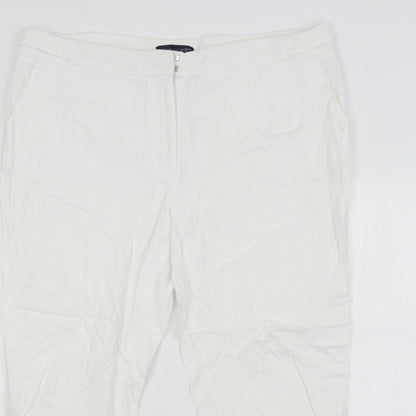 Womens UK Size 18 M&S Regular Fit  White Trousers