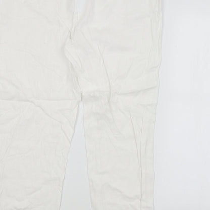 Womens UK Size 18 M&S Regular Fit  White Trousers