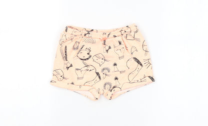 NEXT Girls Orange Animal Print  Cropped Leggings Size 12-18 Months