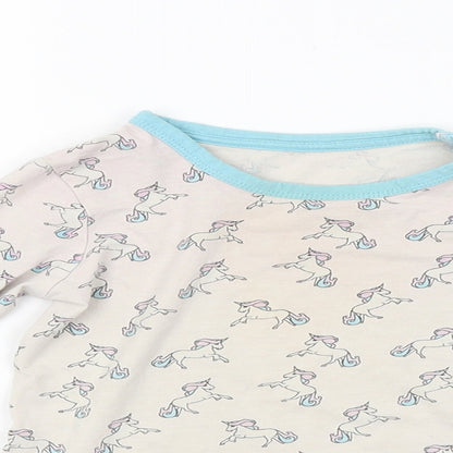 LILY & DAN Girls Multicoloured Animal Print   Pyjama Top Size 3-4 Years