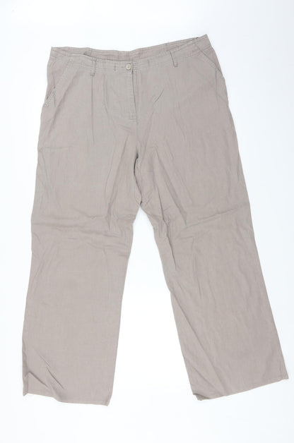 Mia Moda Womens Beige   Trousers  Size 18 L30 in
