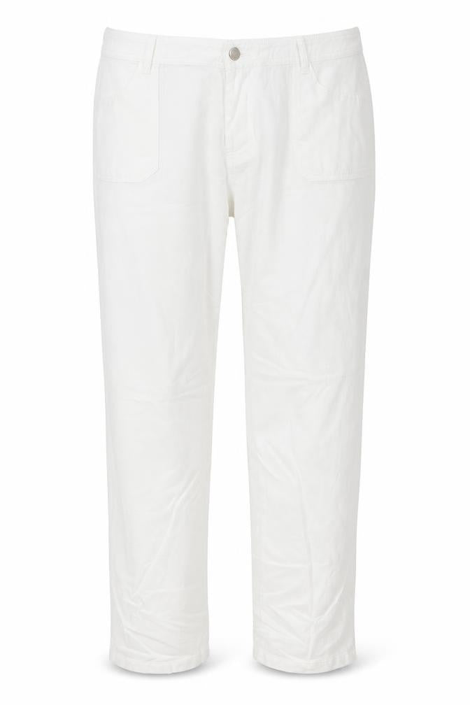 Womens UK Size 48 Charles Vogele Regular Fit  White Trousers