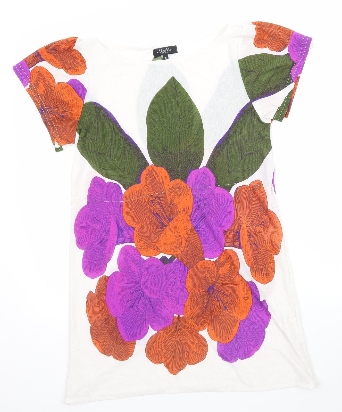 Dalls Womens Multicoloured Floral  Basic T-Shirt Size 8  - Long T-shirt/Dress