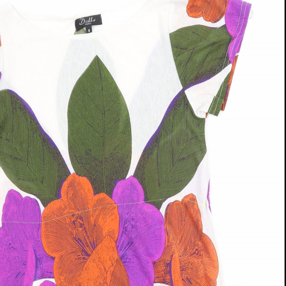 Dalls Womens Multicoloured Floral  Basic T-Shirt Size 8  - Long T-shirt/Dress