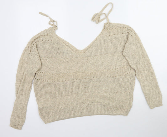 Primark Womens Beige  Knit Pullover Jumper Size S  - Wide