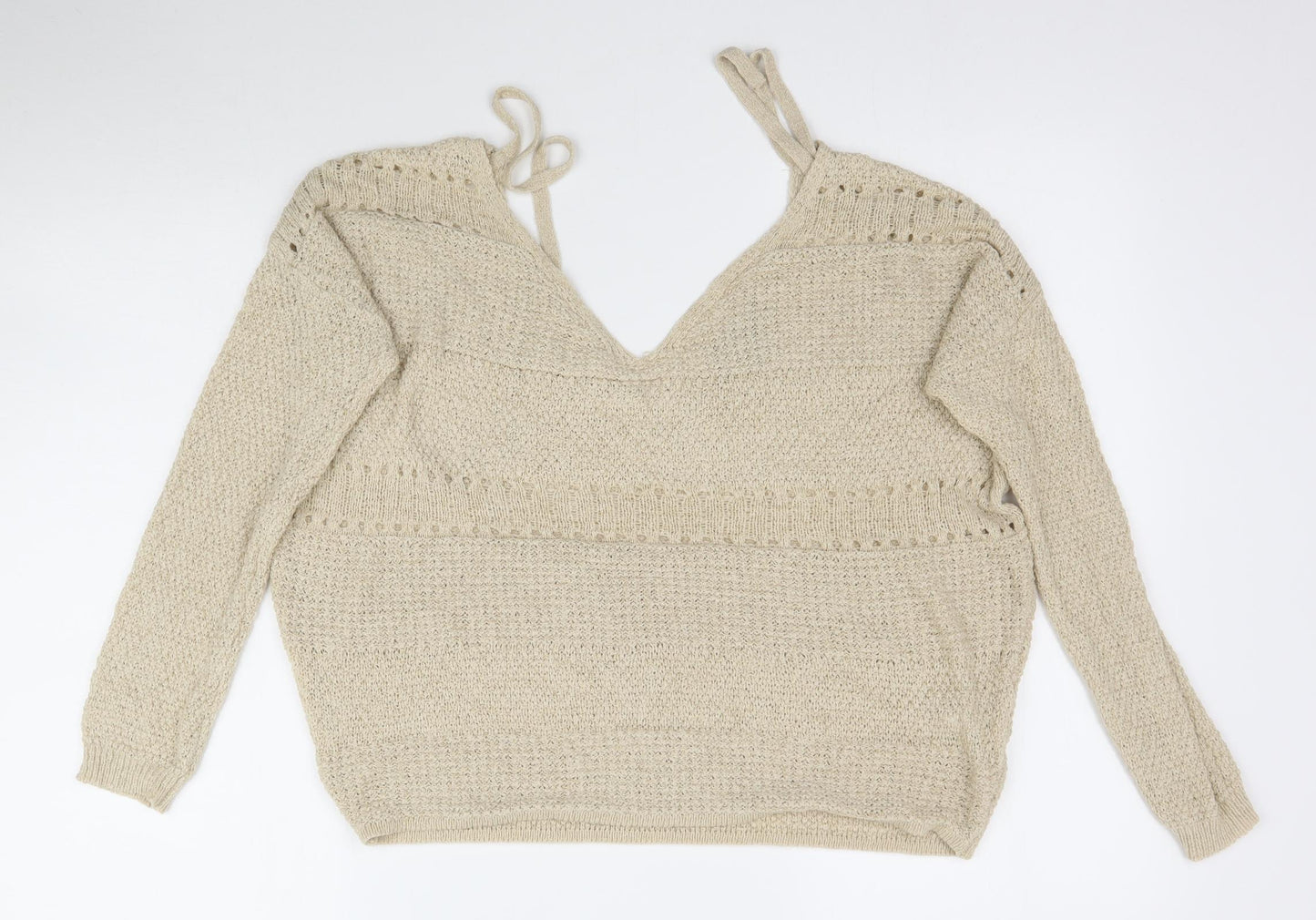 Primark Womens Beige  Knit Pullover Jumper Size S  - Wide