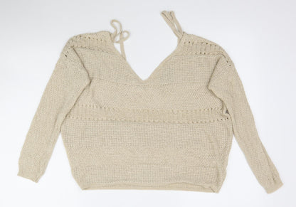 Primark Womens Beige  Knit Pullover Jumper Size S  - Wide