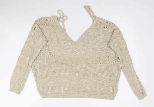 Primark Womens Beige  Knit Pullover Jumper Size S  - Wide