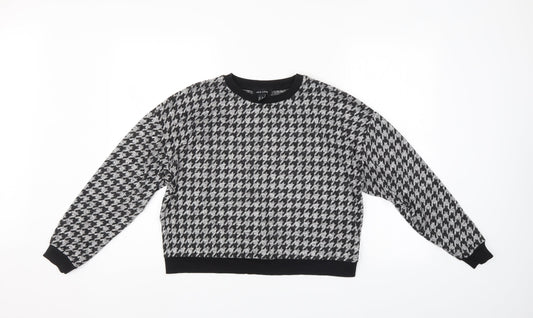 New Look Womens Grey Houndstooth  Pullover Jumper Size M