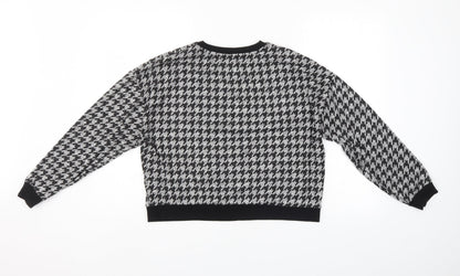 New Look Womens Grey Houndstooth  Pullover Jumper Size M