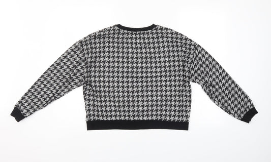 New Look Womens Grey Houndstooth  Pullover Jumper Size M