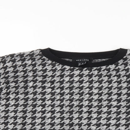 New Look Womens Grey Houndstooth  Pullover Jumper Size M