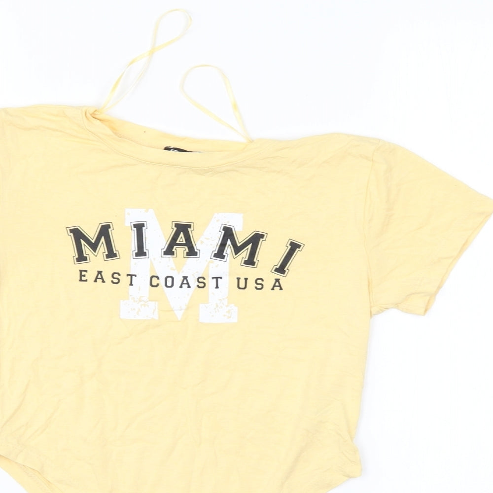 Select Womens Yellow   Bodysuit One-Piece Size S