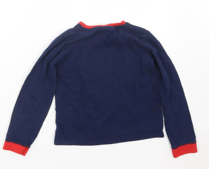 Preworn Girls Blue Geometric  Top Pyjama Top Size 3-4 Years  - Christmas