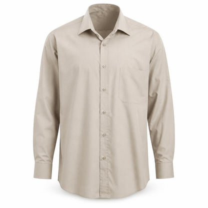 Mens UK Size 14.5 Zantos Beige  Button-Up Long Sleeve Casual Shirt