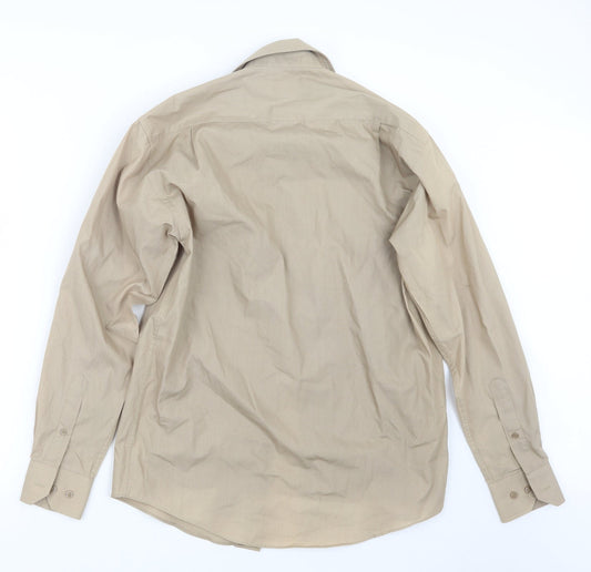 Zantos Mens Beige    Button-Up Size 14.5