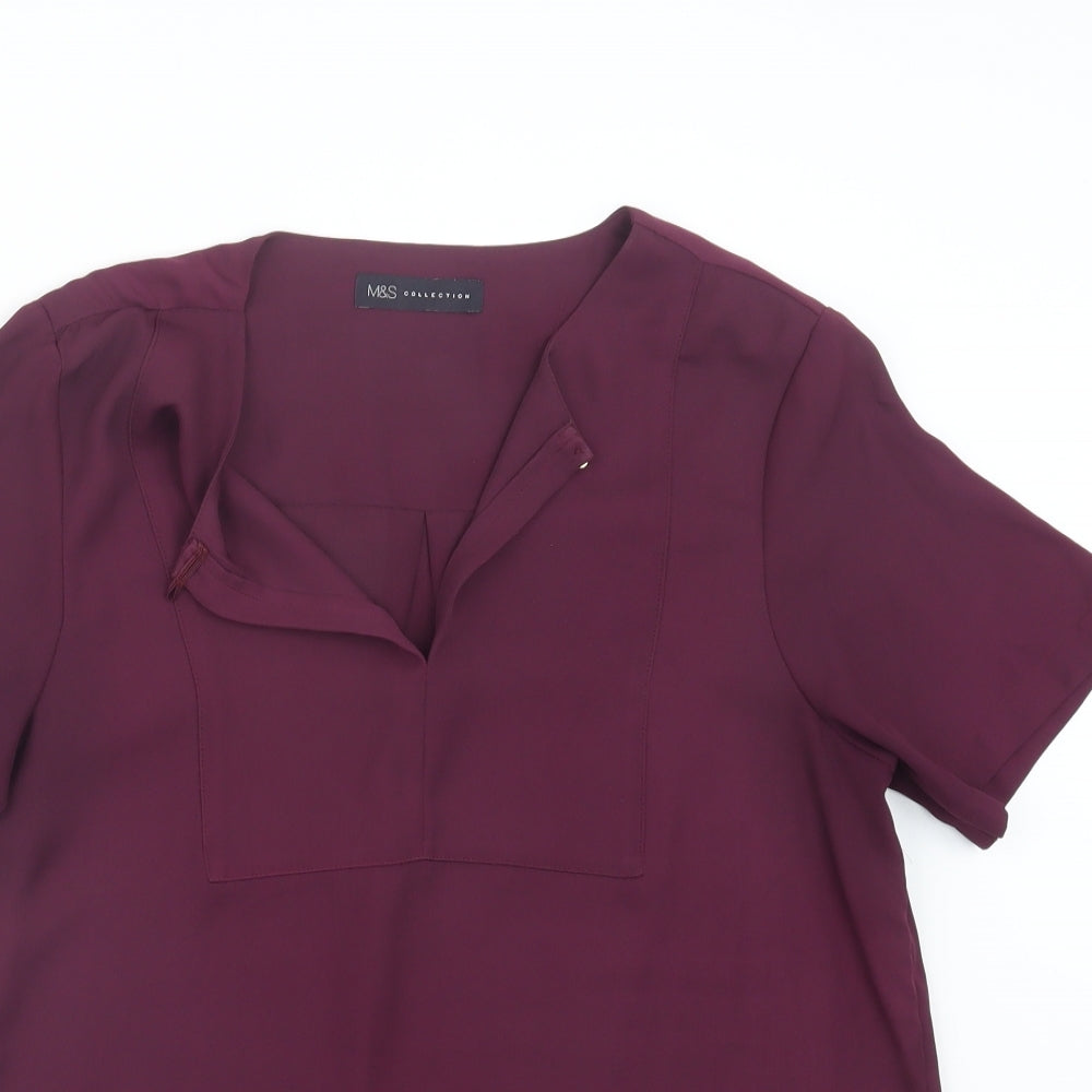 Womens UK Size 10 Marks and Spencer Purple Basic Blouse