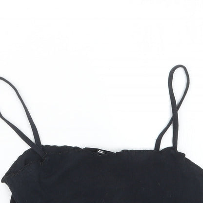 Womens UK Size 8 Topshop Black Cropped T-Shirt