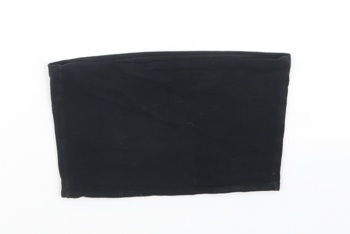 Womens UK Size 4 Topshop Black Cropped T-Shirt