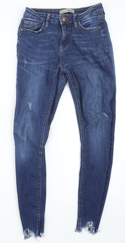 Denim Co. Womens Blue  Denim Straight Jeans Size 8 L26.5 in
